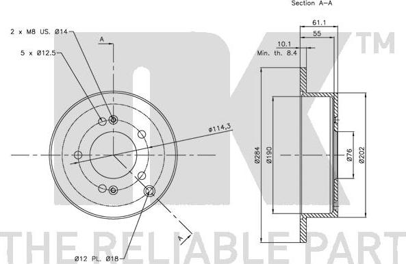 NK 313414 - Тормозной диск autospares.lv