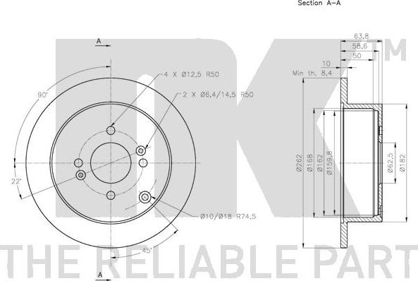 NK 203430 - Тормозной диск autospares.lv