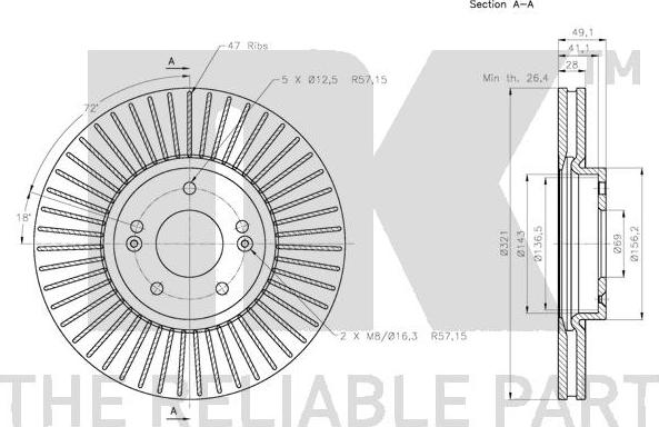 NK 203431 - Тормозной диск autospares.lv