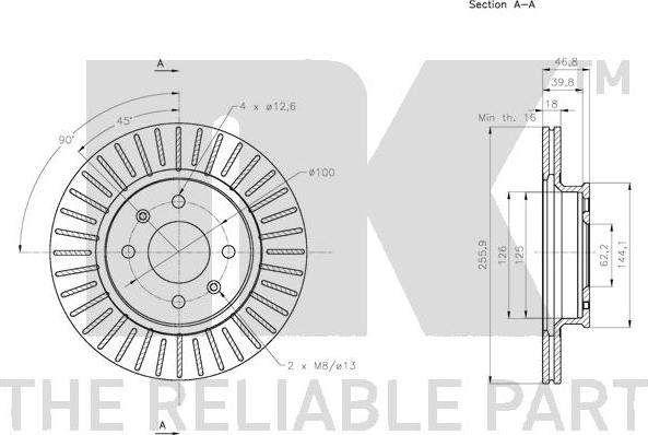 NK 203438 - Тормозной диск autospares.lv