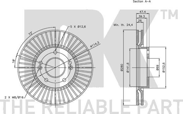 NK 203421 - Тормозной диск autospares.lv