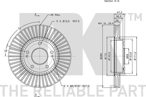 NK 313423 - Тормозной диск autospares.lv