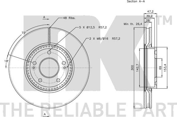 NK 203422 - Тормозной диск autospares.lv