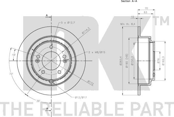 NK 313540 - Тормозной диск autospares.lv