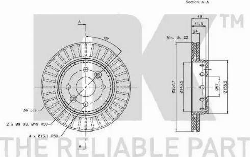 NK 313507 - Тормозной диск autospares.lv