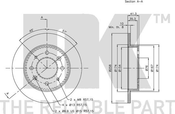 NK 313513 - Тормозной диск autospares.lv