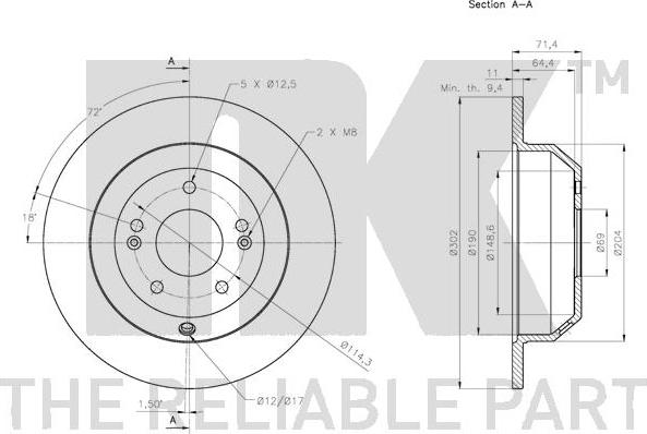 NK 203534 - Тормозной диск autospares.lv