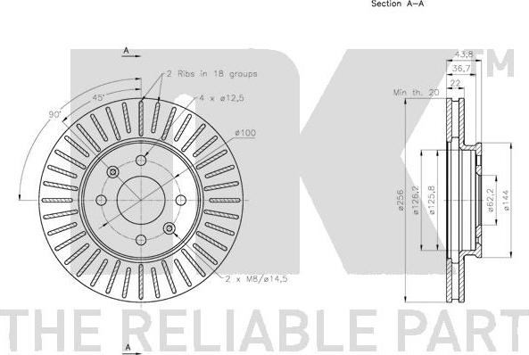 NK 203537 - Тормозной диск autospares.lv