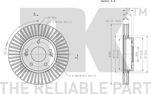 NK 313526 - Тормозной диск autospares.lv