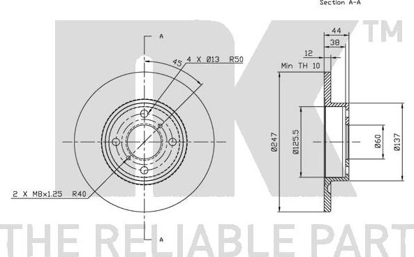 NK 313642 - Тормозной диск autospares.lv