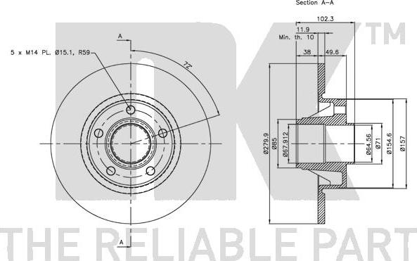 NK 313647 - Тормозной диск autospares.lv