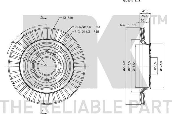 NK 203650 - Тормозной диск autospares.lv