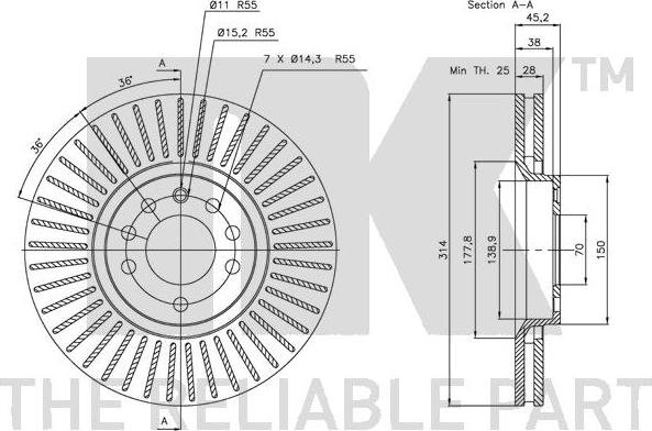 NK 203653 - Тормозной диск autospares.lv