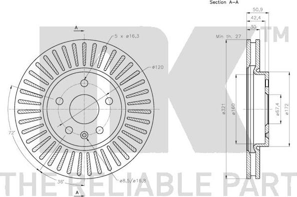 NK 203669 - Тормозной диск autospares.lv