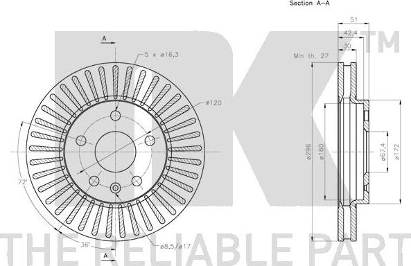 NK 313667 - Тормозной диск autospares.lv