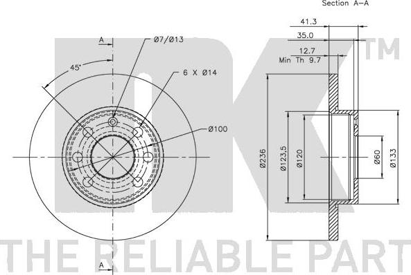 NK 203606 - Тормозной диск autospares.lv