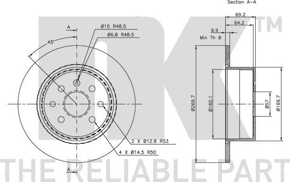 NK 313623 - Тормозной диск autospares.lv