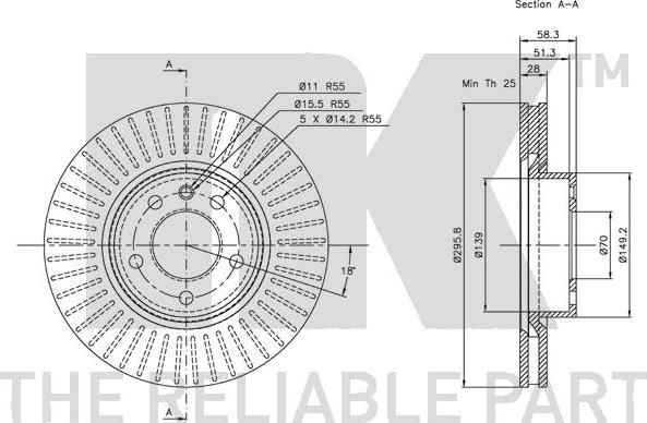 NK 203622 - Тормозной диск autospares.lv