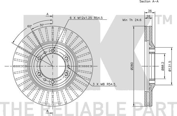 NK 203627 - Тормозной диск autospares.lv