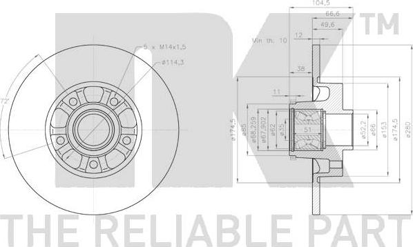 NK 203679 - Тормозной диск autospares.lv