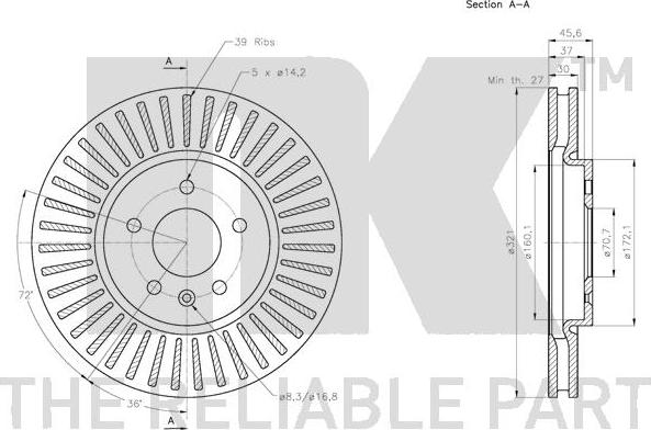 NK 313675 - Тормозной диск autospares.lv