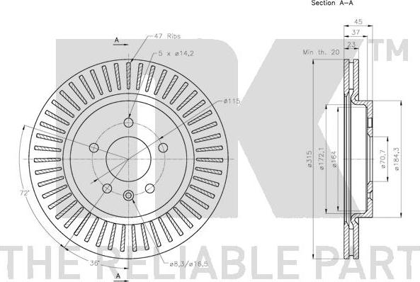 NK 203676 - Тормозной диск autospares.lv