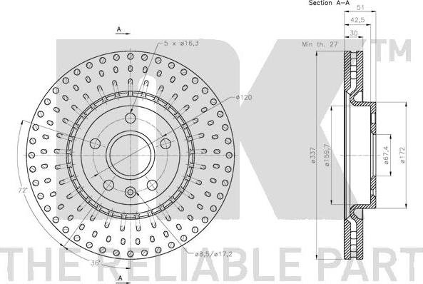 NK 203671 - Тормозной диск autospares.lv