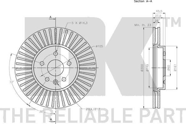 NK 203677 - Тормозной диск autospares.lv