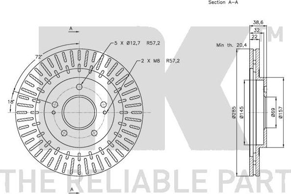 NK 203048 - Тормозной диск autospares.lv