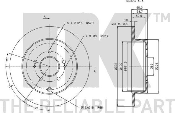 NK 313047 - Тормозной диск autospares.lv