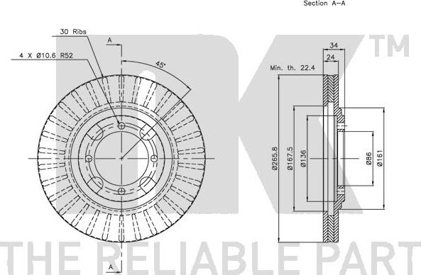 NK 203013 - Тормозной диск autospares.lv