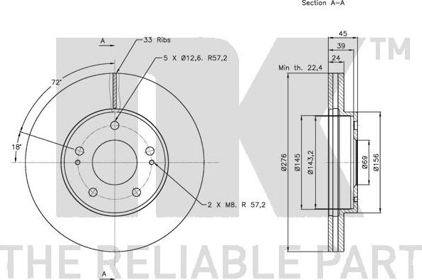 NK 203034 - Тормозной диск autospares.lv