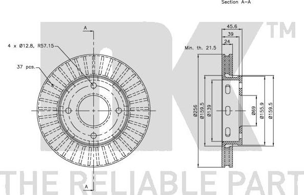 NK 313035 - Тормозной диск autospares.lv