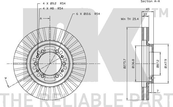 NK 203028 - Тормозной диск autospares.lv