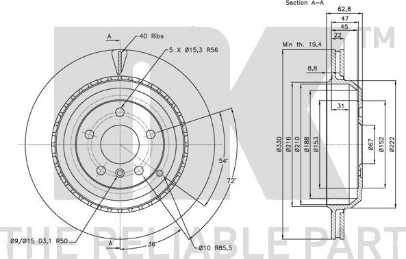 NK 203394 - Тормозной диск autospares.lv