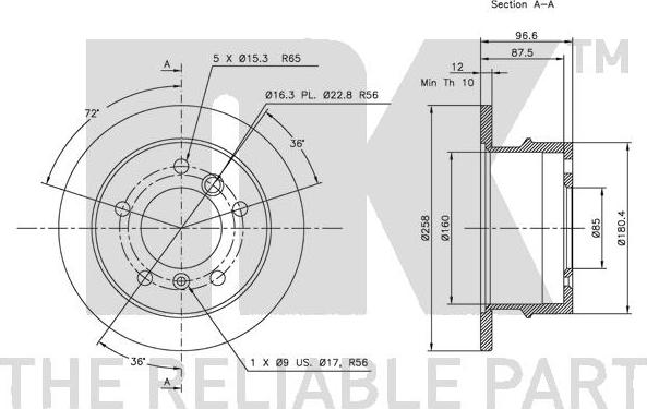 NK 203395 - Тормозной диск autospares.lv