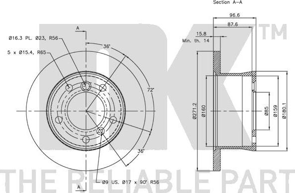 NK 203396 - Тормозной диск autospares.lv