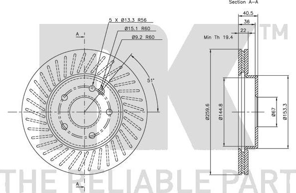 NK 203346 - Тормозной диск autospares.lv