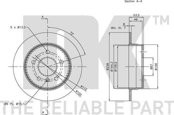 NK 313355 - Тормозной диск autospares.lv