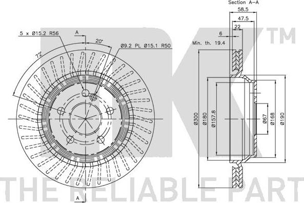 NK 313352 - Тормозной диск autospares.lv