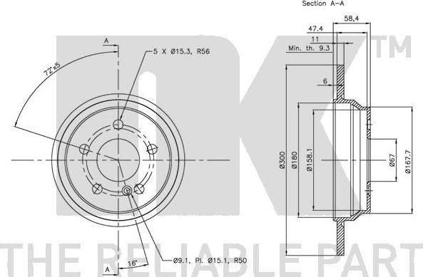 NK 313365 - Тормозной диск autospares.lv