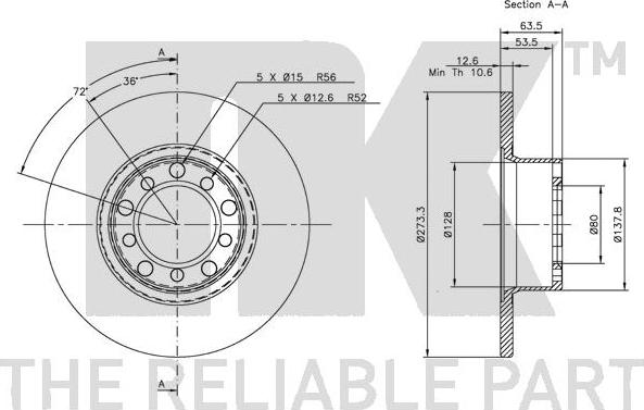 NK 203303 - Тормозной диск autospares.lv