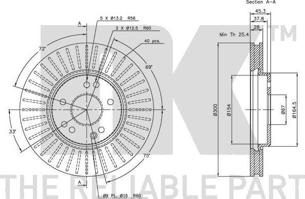 NK 203319 - Тормозной диск autospares.lv