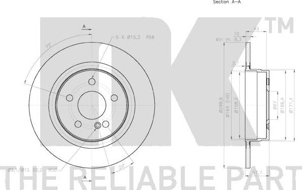 NK 2033101 - Тормозной диск autospares.lv