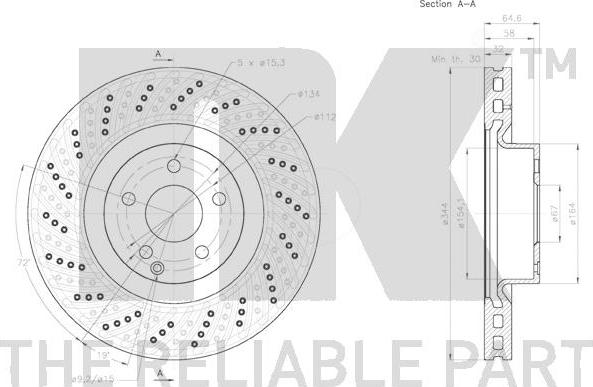 NK 2033108 - Тормозной диск autospares.lv