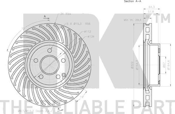 NK 2033103 - Тормозной диск autospares.lv