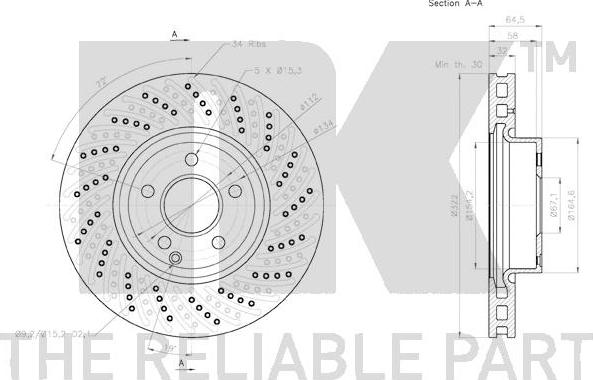 NK 2033102 - Тормозной диск autospares.lv