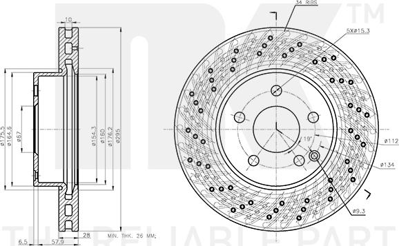 NK 2033110 - Тормозной диск autospares.lv