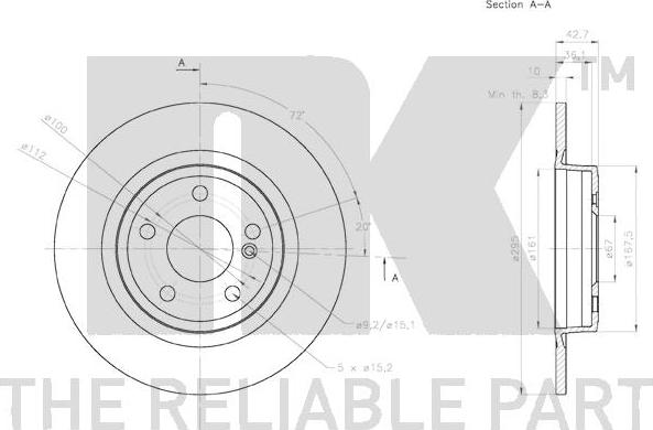 NK 3133126 - Тормозной диск autospares.lv