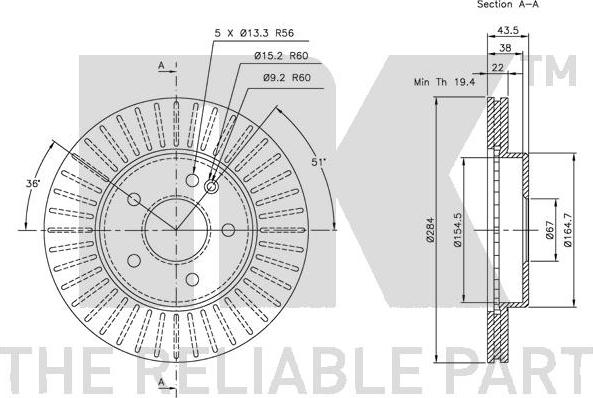 NK 203317 - Тормозной диск autospares.lv